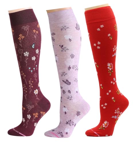 Image of Dr. Motion 3 Pairs Therapeutic Graduated Compression Women's Knee-hi Socks
