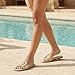 Rihero Raffia Flat Sandals for Women Dressy Slip On Beach Slides Square Toe Buckle Summer Fashion Woven Sandals Natural Size 9