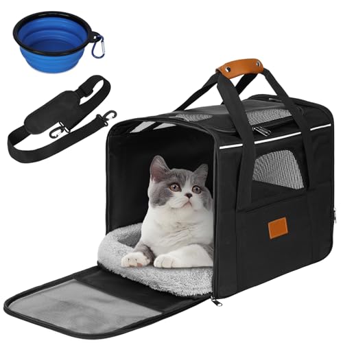 Alaoo Trasportino per Cani e Gatti, Gabbietta Morbida per Animali Domestici, Boîte de Transport Pliable per Cani, Con ciotola per animali domestici, Adatto per viaggi in auto/treno/aereo