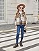 Arshiner Girls Flannel Plaid Cropped Shacket Fall Winter Jackets Brown Casual Long Sleeve Fashion Coat 13-14Y