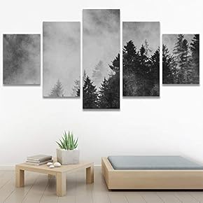 SIGNWIN 5 Panel Canvas Wall Art Expressive Landscape...