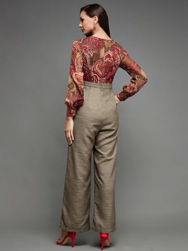 Image of Miss Chase Women's Keyhole Neck Regular Sleeve Regular Length Jumpsuit with Pockets