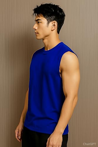 Image of JUGULAR Tank Tops Sleeveless T-Shirt for Men Gym Wear Vest Solid Stylish Round Neck Running for Sports Workout Fitness & Casual or Beach Wear