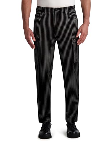 KARL LAGERFELD Men's Striped Stretchy Soft Pant2