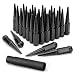 KSP 32 PCS Black Spike Lug Nuts 14x1.5 Spiked Metal Lug Nuts Solid 4.4" Tall Acorn Lug Nut with 1 Special Design Key for Aftermarket Wheels