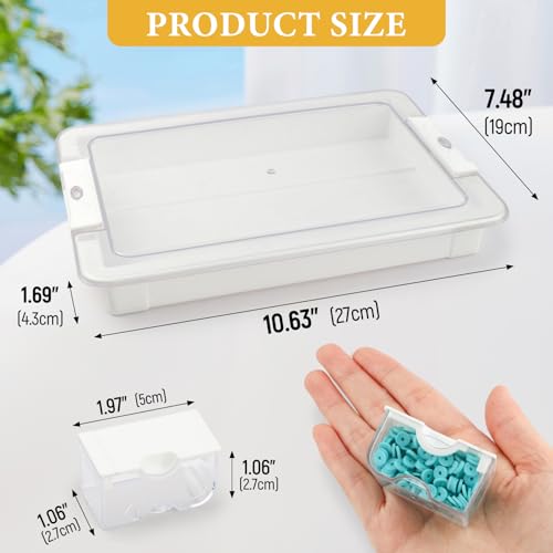 Image of kowaku Bead Storage Box Grids Box Rectangle Storage Case Container Transparent, 24 Grids