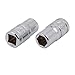 Aexit 1/4-inch Square Hand Operated Tools Drive 9/32-inch Hex 6-Point Impact Socket Silver Tone 2pcs Model:11as608qo478