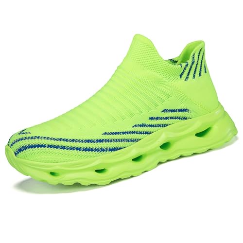 Zapatillas para Parejas | Zapatillas de Malla Transpirable para Caminar y Correr, cómodas y sin Cordones, para Todo el día (Green, 38)