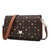 FOXLOVER Small Crossbody Bags for Women,Mini PVC Leather Ladies Shoulder Bag Fashion Purse with card