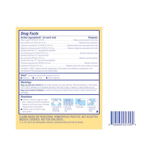 Boiron ColdCalm Baby Single-Use Drops for Relief from Cold Symptoms of Sneezing, Runny Nose, and Nasal Congestion - Sterile and Non-Drowsy Liquid Doses - 30 Count - image 8