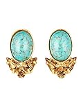 Attraktives Design Golden Style Ohrclips mit Türkis Türkis