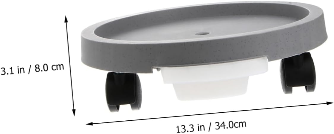 VICASKY Flowerpot Tray with Water Catching Saucer Mobile Plant Pot Base for Use Outer Height Grey for and Garden Plants