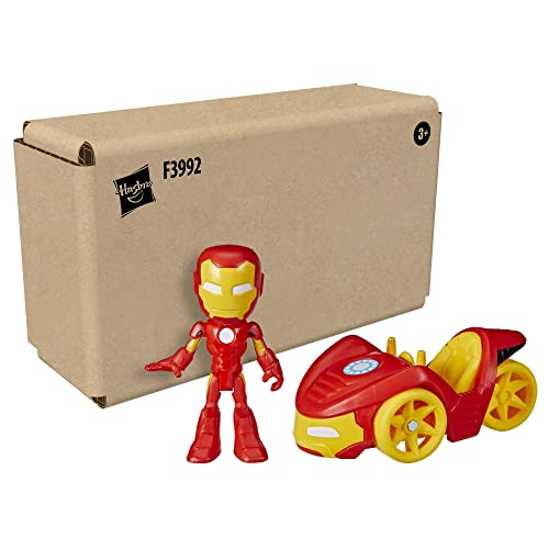 Playskool Heroes Marvel Spidey And His Amazing Friends Iron Man Action Figure And Iron Racer Vehicle, Toy For Kids Ages 3 And Up #TOP2