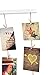 Umbra Hangit Photo Display - DIY Picture Frames Collage Set Includes Picture Hanging Wire Twine Cords, Natural Wood Wall Mounts and Clothespin Clips for Hanging Photos, Prints and Artwork (White) 26