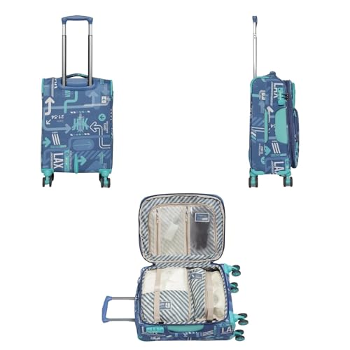 Image of uppercase Polyester Jfk Plus 6800Est3Dbl Cabin Eco Soft Trolley Bag,Dust Resistant Luggage Made Of Sustainable Material,8 Spinner Wheel Trolley Bag With Tsa Lock, (Denim Blue),57 Cm,Small