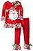 MMBeauty Girls 2pcs Long Cotton Christmas Santa Pajamas Sleepwear Set Red (4-5T, Red)