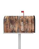 Mailbox Covers Magnetic Post Box Cover Brown Wood Grain Pattern Mailbox Cover for Outdoor Garden Yar
