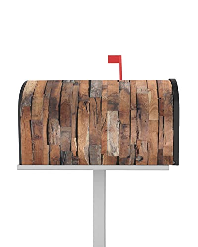 Mailbox Covers Magnetic Post Box Cover Brown Wood Grain Pattern Mailbox Cover For Outdoor Garden Yard Decorations Standard Size 18.5" X 21.7" #TOP3