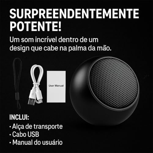 Caixa de som M3, Bluetooth portátil, som potente, micro SD, rádio FM, entrada auxiliar, várias cores