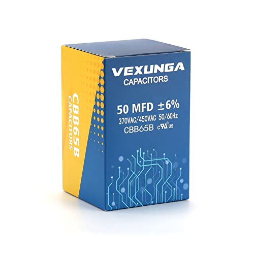 image for VEXUNGA 50uF 50 MFD 370VAC 440VAC 450VAC 50/60Hz CBB65 CBB65B Run Star