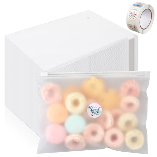 YQQYG 100 Pcs EVA Clear Cosmetic Bag with Zipper, Bulk Waterproof Makeup Bag, Thank You...