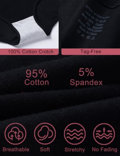 Image of Cotton Underwear for Women Mid Rise Hipster Panties Full Briefs Stretchy Ladies Full Coverage Panties