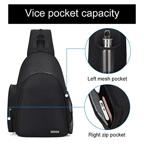 CADeN Kameratasche,Kamera-Umhängetasche,Sling Kamerarucksack, Wasserdichter Fototasche mit Stativhalterung für DSLR/SLR spiegellose Kameras(Schwarz) – Bild 4