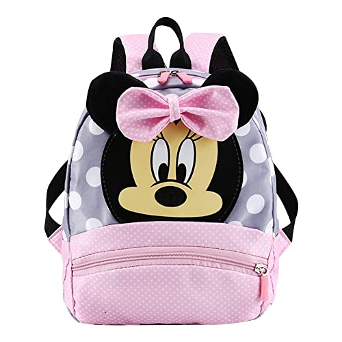 nicekool Minnie Sac à Dos, Minnie Cartable Maternelle Fille, Minnie Sac à Dos Enfant, Minnie 3D Sac à Dos pour Enfant et pour L'école ou les Voyages