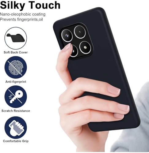 Image of Lustree Shockproof Flexible Silicone Back Cover for Xiaomi 17 5G | Anti-Scratch Soft TPU Case with Raised Edges & Full Protection - Black