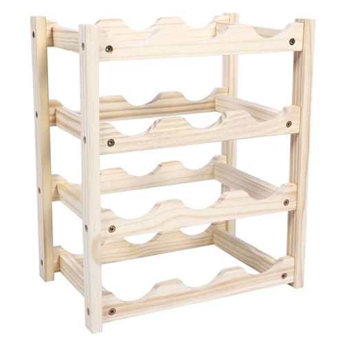 Soporte de botellas de vino de madera apilable y decorativo miniatura 1