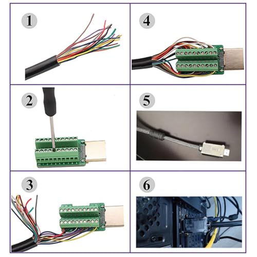 Adaptador HDMI sin soldadura con conector dorado miniatura 5