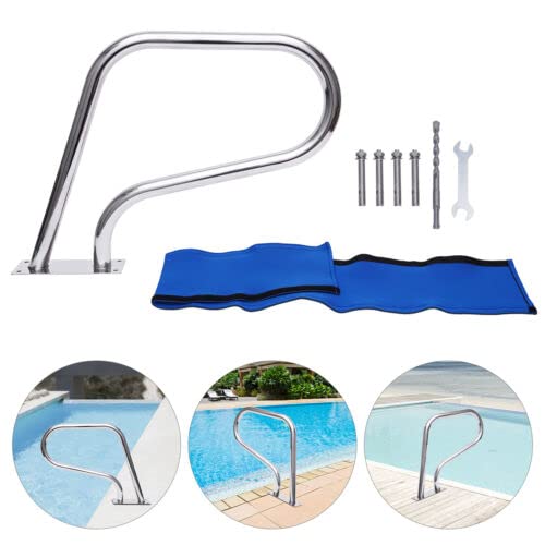 Edelstahl Poolgeländer, Einstiegshilfe Handrail U-Förmiger mit Griffabdeckung Swimmingpool Handläufe für Schwimmbäder Schräglagen Spa Wasserpark