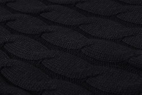 Men's Turtleneck Twisted Cable Knit Pullover Sweater Knitwear Jumper Tops, Black, Us Xl #TOP5