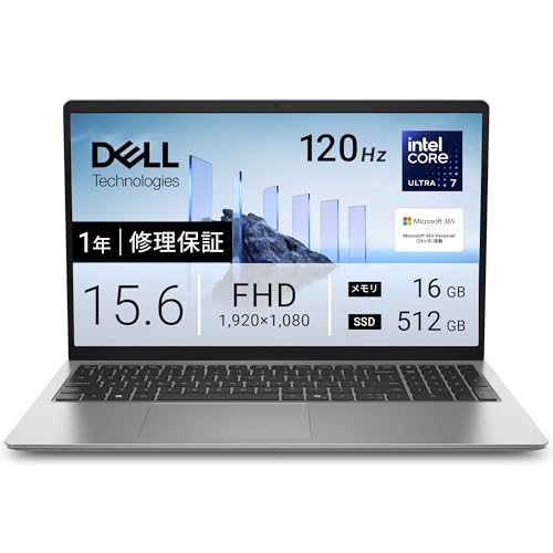 Dell �m�[�g�p�\�R�� Dell 15 D15260 15.6�C���` IntelR Core? Ultra 7 255H ������16GB SSD512GB Microsoft 365 Personal(24����)���� Windows 11 Home �v��