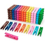 Zeno Mollette per Bucato in Legno – Confezione da 50 Mollette di Legno 7,5 cm con Molla Antiruggine, Mollette Resistenti per Bucato, Stendere i Panni e Lavoretti Creativi - Multicolori