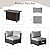 7 Piece Patio Furniture Set with 42" Fire Pit Table Outdoor Sectional Conversation Sofa Set with Coffee Table and Comfortable Cushions, Grey
