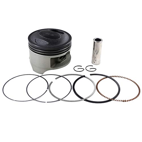 AHL Piston and Piston Rings Pin Clips Kit for Suzuki SP200 1986-1988/DF200 1986-2000/DR200SE 1996-2013/RV200 Van Van 2017/DR200 42A 1986-1991/DR200S 2015-2017(Oversize +50 66.5mm)