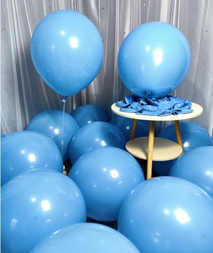 Image of 90 Pack Light Blue Balloons 18 Inch Blue Latex Large Balloons for Party Decorations and Events ZWZLIULIAN