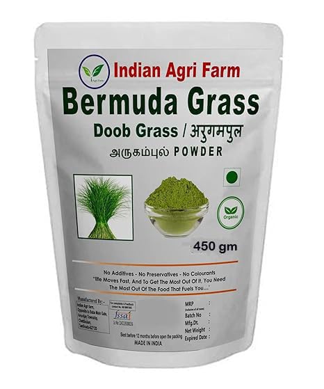 Iagrifarm Organic Bermuda Grass Powder - 450 gram/Doob Grass/Arugampul/Bahama Grass Powder (B09NQ47DMK) Amazon Price History, Amazon Price Tracker