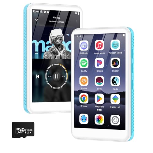 160GB MP3 Player with Bluetooth and WiFi – SWOFY D08 Android 13 Music Player with Spotify/Pandora/Audible/FM Radio, 4' Touchscreen, Built-in Speaker, MP4 Player Supports Play Store