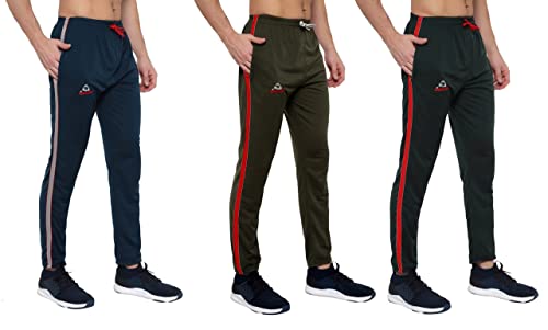 Image of GOLAZO Regular Fit Multicolor Cotton Track Pants for Men with Comfort and Style in Your Athelisure Wear