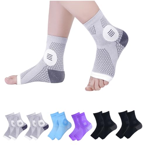 Image of Neuropathy Socks for Women and Men, Nano Soothe Relief Compression Socks Toeless Compression Socks Ankle Compression Sleeve for Arch Support, Plantar Fasciitis Foot Swelling
