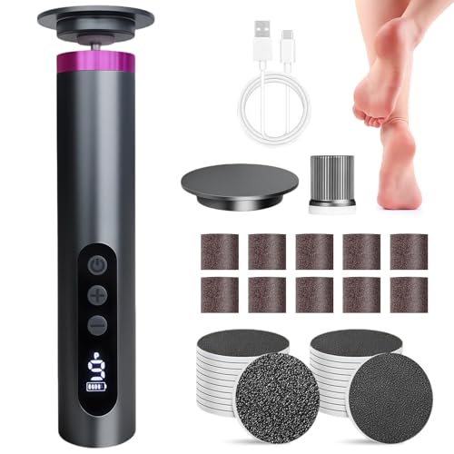 Lima Pies Eléctrica y Quitadurezas con 9 Velocidades, Pantalla LCD, Cabezales Intercambiables y Batería 2000mAh para Uso Doméstico y Profesional
