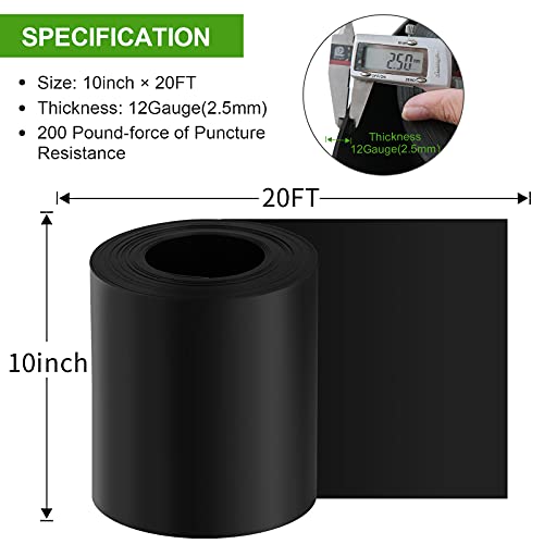 Doniks 12 Gauge 20 Feet Grass Weed Barrier Landscape Edging 10 inch Depth Flexible Border Roll Lawn Landscape Garden Edging for Backyard Driveway Path Sidewalk - Image 3