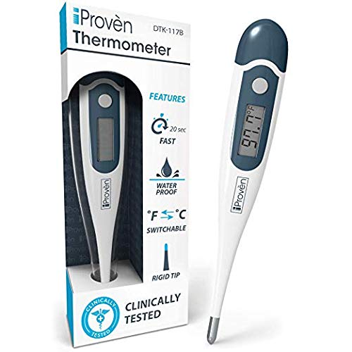 Oral and Rectal Thermometer - Digital Thermometer for Fever - Oral Fever Thermometer for Adults - Baby Rectal Thermometer - Termometro Digital - iProven DTK-117B