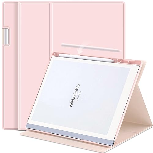 E NET-CASE Case for Remarkable 2 Paper Tablet- Multi-Viewing Adjustable Folding Book Folio Cover - with Built-in Pen Holder - for 10.3