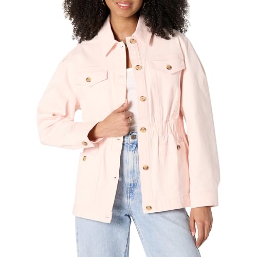 Amazon Essentials Women's Relaxed-Fit Dropped Shoulder Midweight Cotton Twill Jacket, Rose, XX-Large - image 1