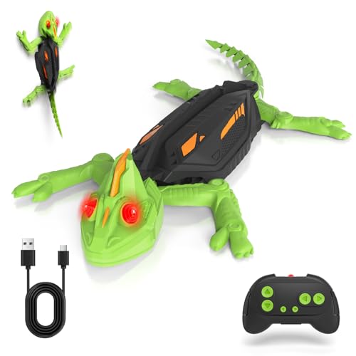 Prism Petal Climbing Gecko RC Rechargeable Robot Toy Gifts with LED Eyes
