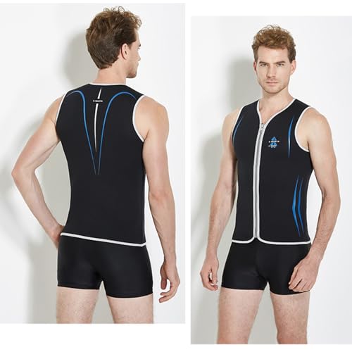 Chaleco para hombre de neopreno 3mm sin mangas con cierre frontal para nadar, bucear y surfear miniatura 4