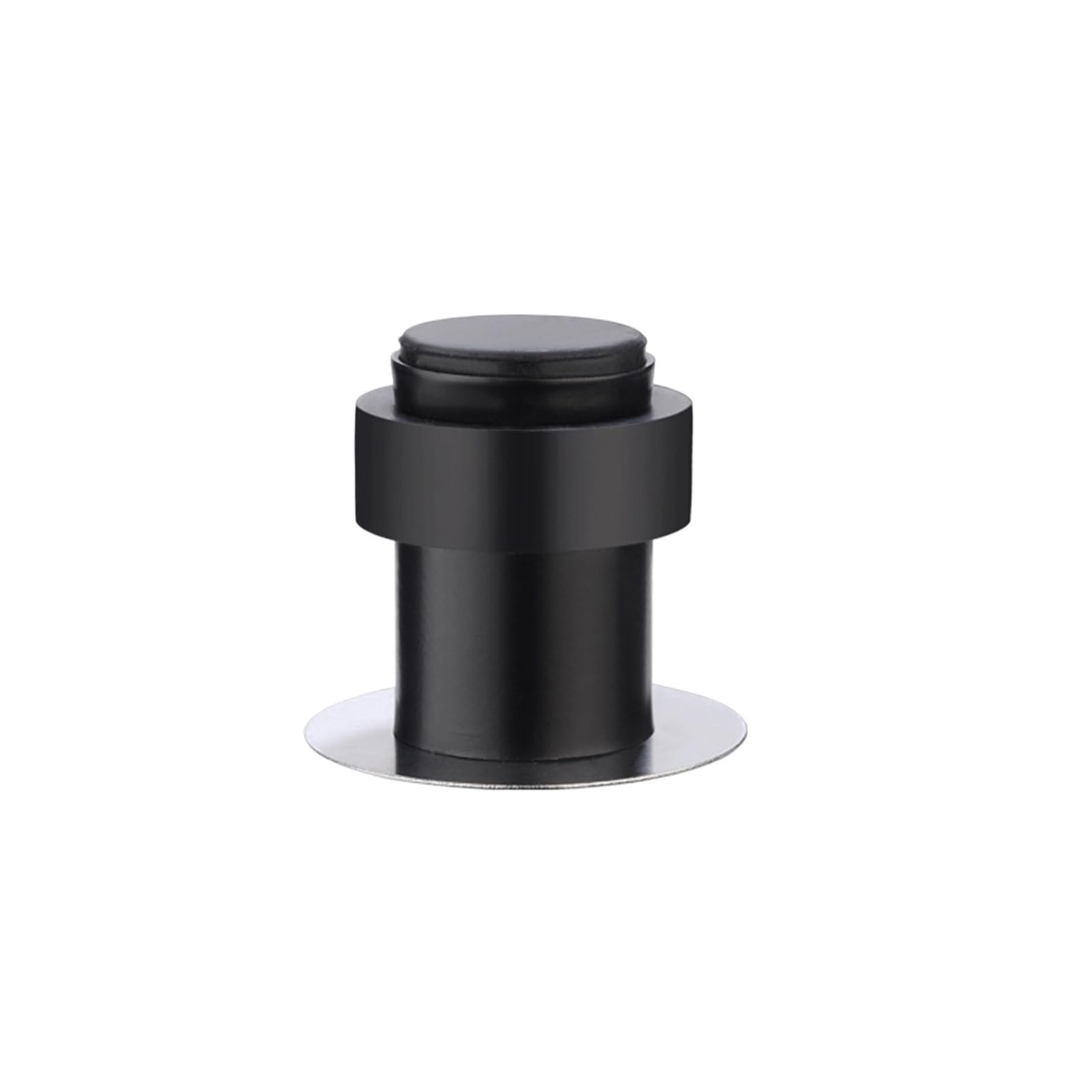 Door Stopper Heavy Stainless Steel Door Stop with Buffer Pad for Indoor Wall and Anti Collision Fitting(46mm Black)